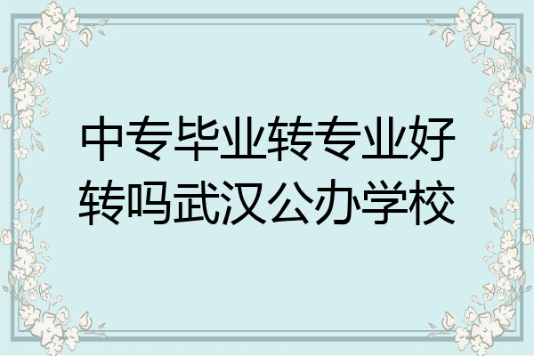 中专毕业转专业好转吗武汉公办学校