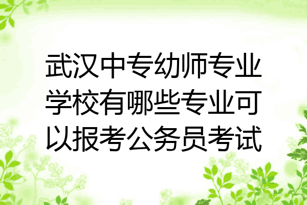 武汉中专幼师专业学校有哪些专业可以报考公务员考试