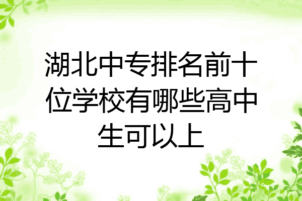 湖北中专排名前十位学校有哪些高中生可以上