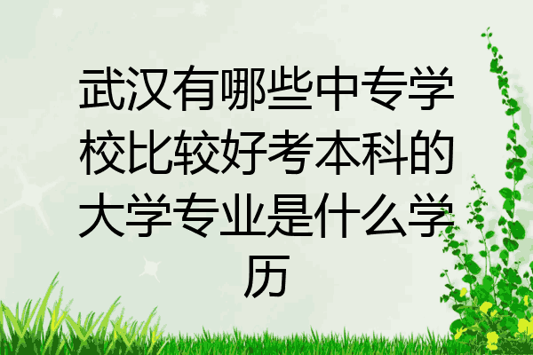 武汉有哪些中专学校比较好考本科的大学专业是什么学历