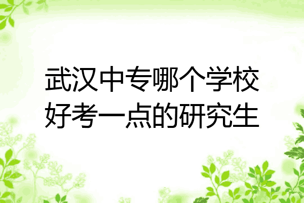 武汉中专哪个学校好考一点的研究生