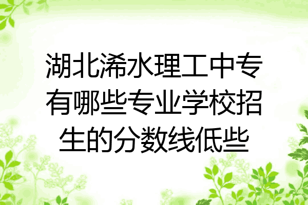 湖北浠水理工中专有哪些专业学校招生的分数线低些