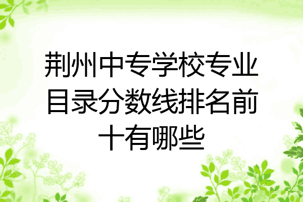 荆州中专学校专业目录分数线排名前十有哪些