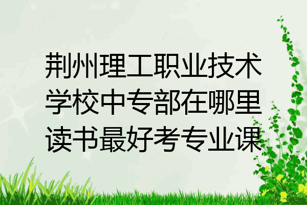 荆州理工职业技术学校中专部在哪里读书最好考专业课