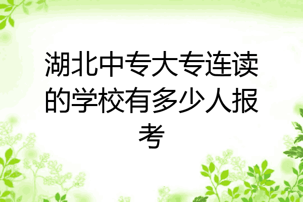 湖北中专大专连读的学校有多少人报考