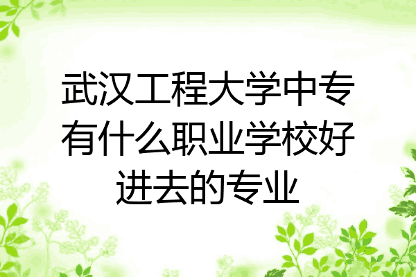 武汉工程大学中专有什么职业学校好进去的专业