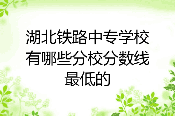 湖北铁路中专学校有哪些分校分数线最低的
