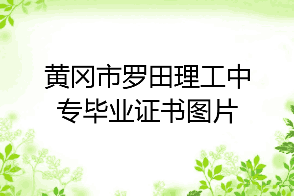 黄冈市罗田理工中专毕业证书图片