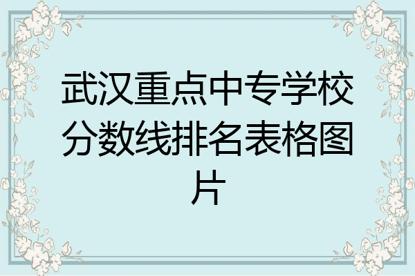 武汉重点中专学校分数线排名表格图片