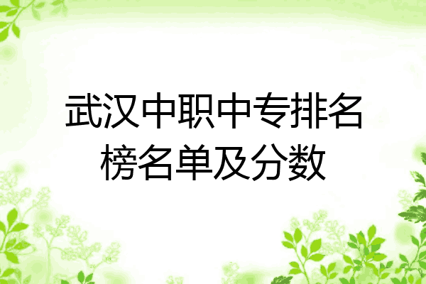 武汉中职中专排名榜名单及分数