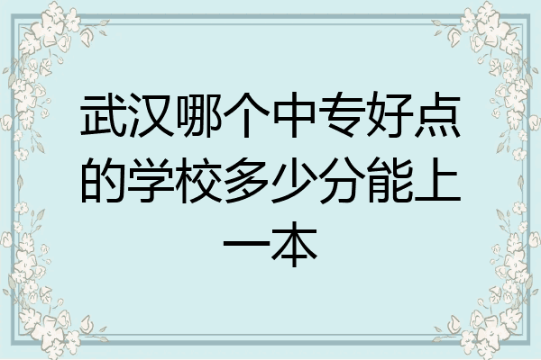 武汉哪个中专好点的学校多少分能上一本