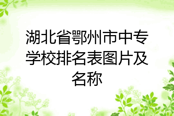 湖北省鄂州市中专学校排名表图片及名称
