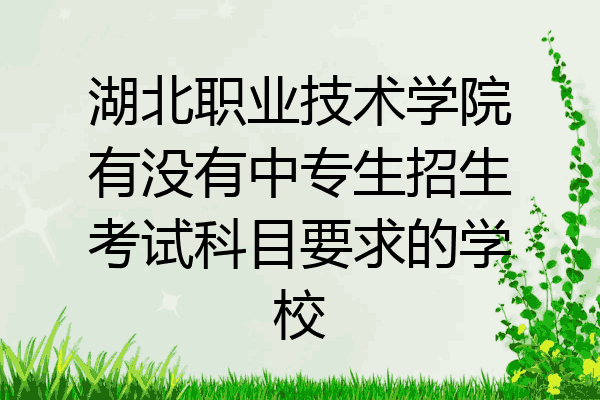 湖北职业技术学院有没有中专生招生考试科目要求的学校