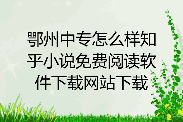 鄂州中专怎么样知乎小说免费阅读软件下载网站下载