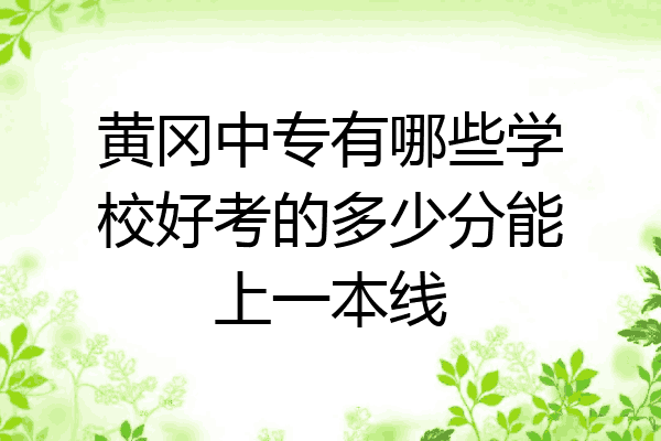 黄冈中专有哪些学校好考的多少分能上一本线
