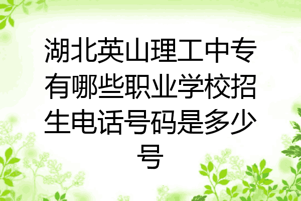 湖北英山理工中专有哪些职业学校招生电话号码是多少号
