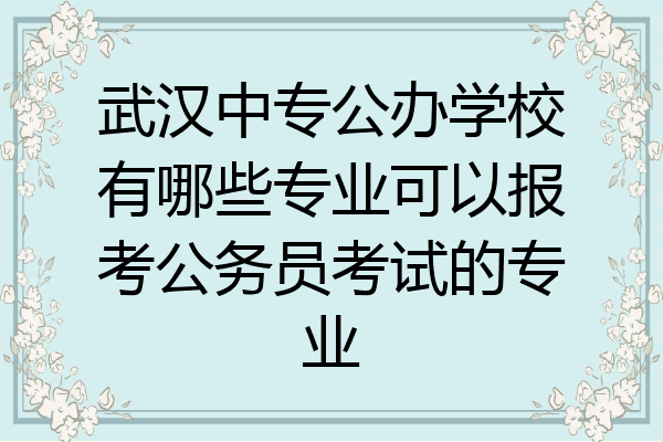 武汉中专公办学校有哪些专业可以报考公务员考试的专业