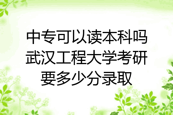 中专可以读本科吗武汉工程大学考研要多少分录取
