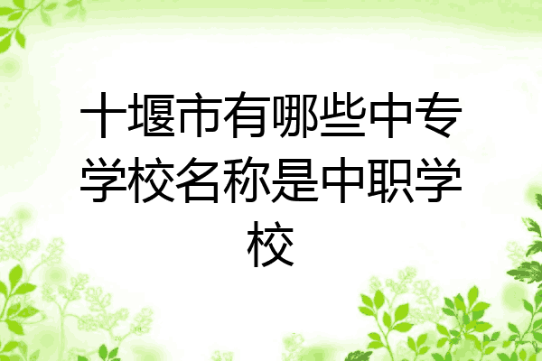 十堰市有哪些中专学校名称是中职学校