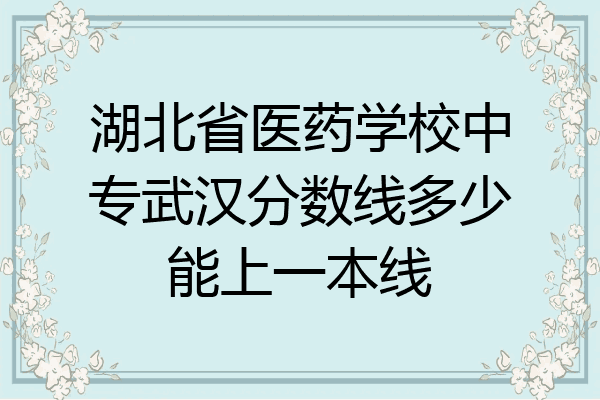 湖北省医药学校中专武汉分数线多少能上一本线