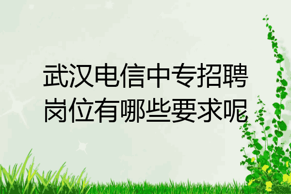 武汉电信中专招聘岗位有哪些要求呢