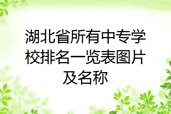 湖北省所有中专学校排名一览表图片及名称