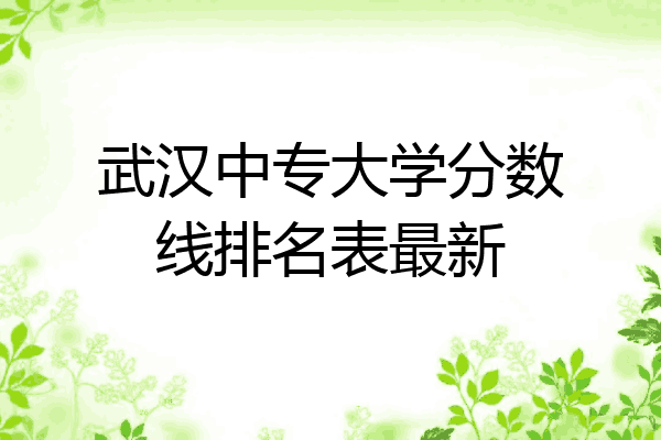 武汉中专大学分数线排名表最新