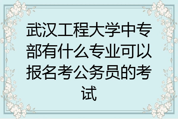 武汉工程大学中专部有什么专业可以报名考公务员的考试