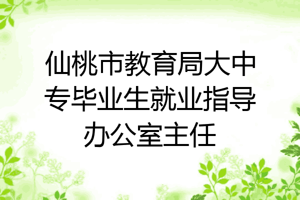 仙桃市教育局大中专毕业生就业指导办公室主任