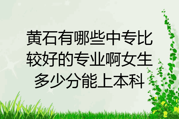 黄石有哪些中专比较好的专业啊女生多少分能上本科