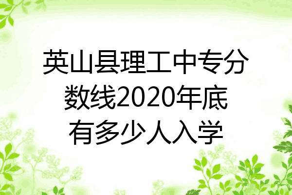 英山县理工中专分数线2020年底有多少人入学