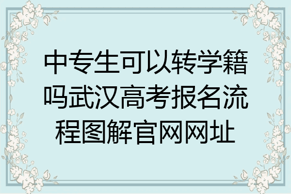 中专生可以转学籍吗武汉高考报名流程图解官网网址