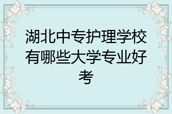 湖北中专护理学校有哪些大学专业好考