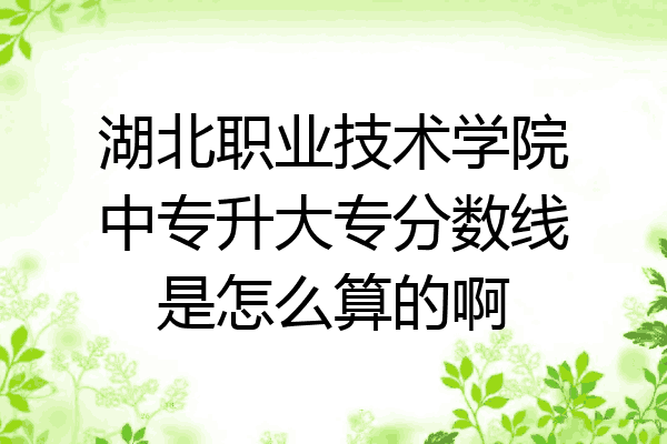 湖北职业技术学院中专升大专分数线是怎么算的啊