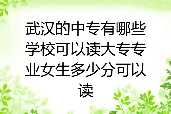 武汉的中专有哪些学校可以读大专专业女生多少分可以读