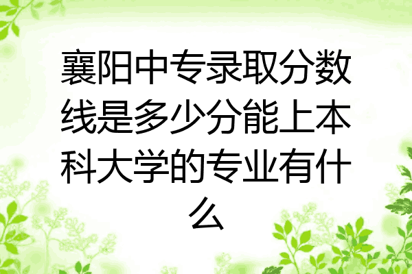 襄阳中专录取分数线是多少分能上本科大学的专业有什么