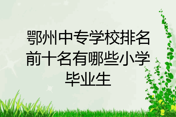 鄂州中专学校排名前十名有哪些小学毕业生