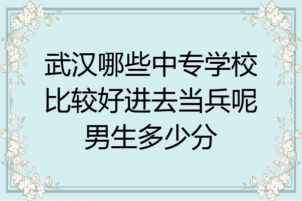 武汉哪些中专学校比较好进去当兵呢男生多少分
