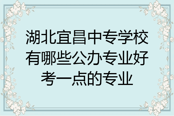 湖北宜昌中专学校有哪些公办专业好考一点的专业