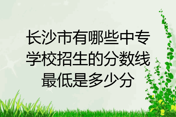 长沙市有哪些中专学校招生的分数线最低是多少分