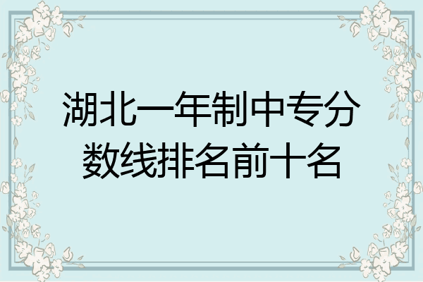 湖北一年制中专分数线排名前十名