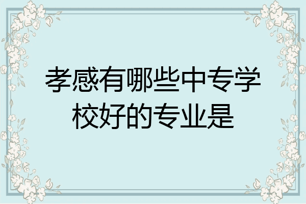 孝感有哪些中专学校好的专业是