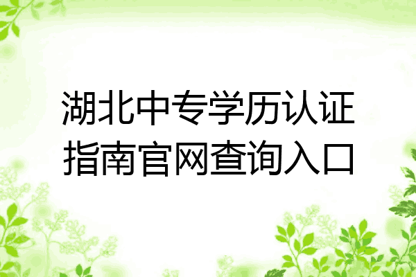 湖北中专学历认证指南官网查询入口