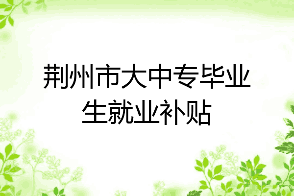 荆州市大中专毕业生就业补贴