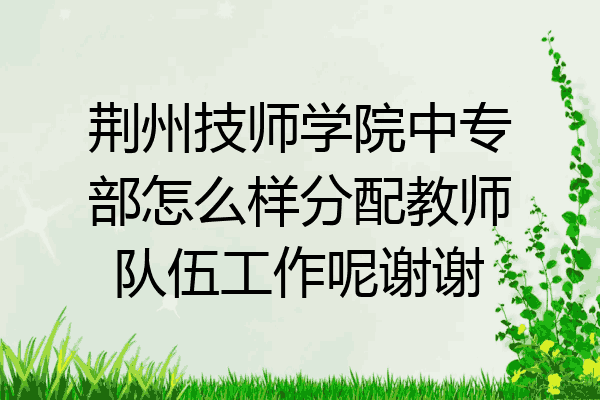 荆州技师学院中专部怎么样分配教师队伍工作呢谢谢