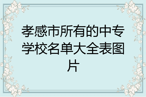 孝感市所有的中专学校名单大全表图片