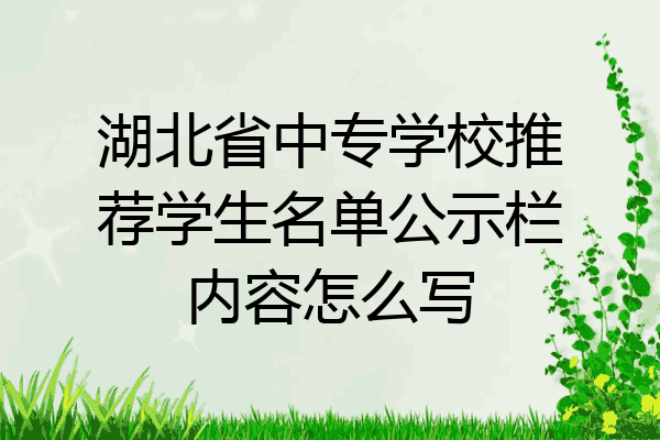 湖北省中专学校推荐学生名单公示栏内容怎么写