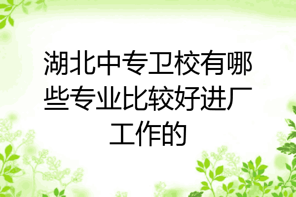 湖北中专卫校有哪些专业比较好进厂工作的