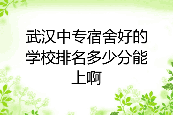 武汉中专宿舍好的学校排名多少分能上啊