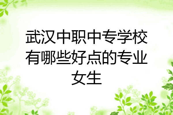 武汉中职中专学校有哪些好点的专业女生